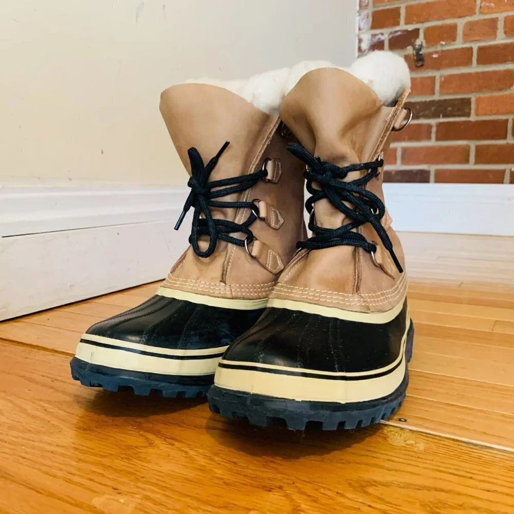 Sorel Caribou Vintage Kaufman Canada VNC Men's Size 9 Lined Hard Weather Boots